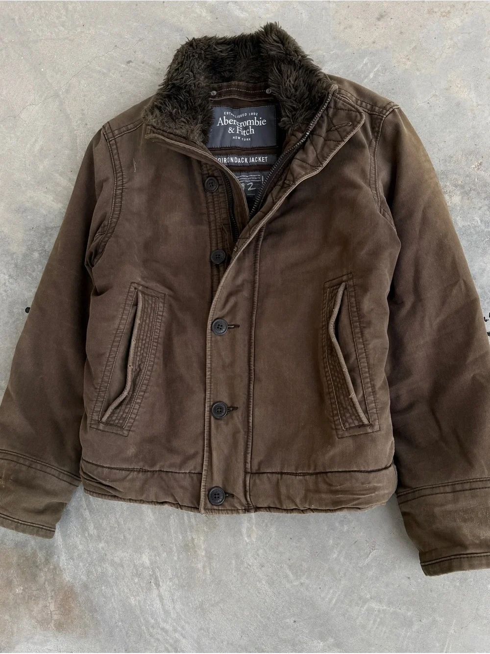 2000s Grunge Fur Abercrombie & Fitch Japanese Adirondack Jacket